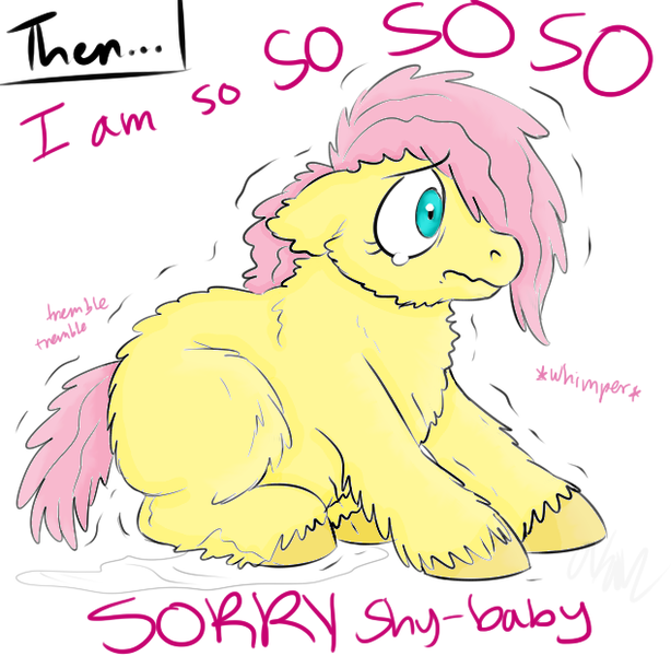 Size: 635x621 | Tagged: safe, artist:cartoonlion, artist:tommymocacci, derpibooru import, fluttershy, oc, oc:futashy, pegasus, pony, colored, filly, floppy ears, foal, futa, futa fluttershy, intersex, solo, unshorn fetlocks