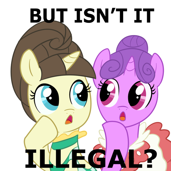 Size: 1000x1000 | Tagged: safe, artist:madmax, derpibooru import, fine line, maxie, north star, pony, unicorn, duo, female, in-universe pegasister, mare, meme, reaction image