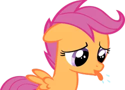 Size: 900x649 | Tagged: artist needed, source needed, safe, derpibooru import, scootaloo, pegasus, pony, female, filly, floppy ears, raspberry, sad, simple background, solo, spread wings, tongue out, transparent background, vector
