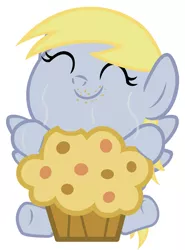 Size: 2600x3520 | Tagged: safe, artist:beavernator, derpibooru import, derpy hooves, pegasus, pony, baby, baby pony, female, filly, foal, high res, muffin, simple background, solo, that pony sure does love muffins, white background