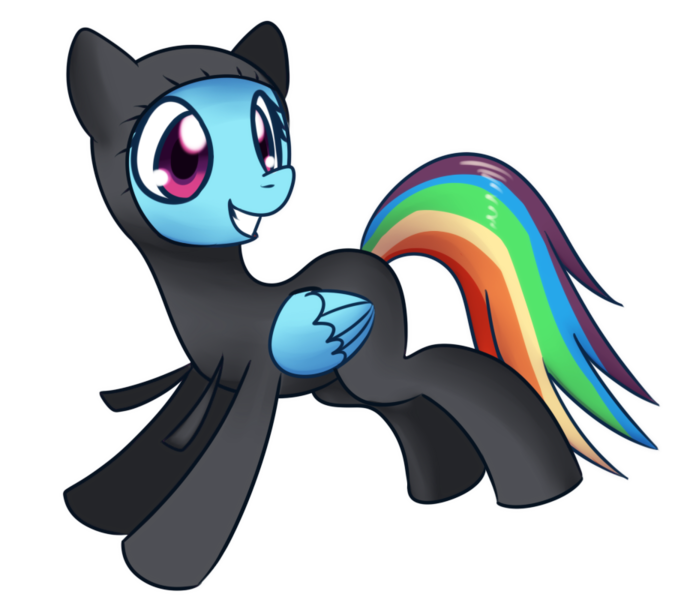 Size: 900x800 | Tagged: safe, artist:solar-slash, derpibooru import, rainbow dash, pegasus, pony, catsuit, clothes, female, hoodie, looking back, mare, simple background, smiling, solo, transparent background