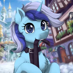 Size: 2000x2000 | Tagged: safe, artist:evomanaphy, edit, editor:v3ga, unauthorized edit, minuette, pony, unicorn, /mlp/, canterlot, collar, cute, female, leash, mare, solo