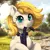 Size: 2000x2000 | Tagged: safe, artist:evomanaphy, edit, editor:v3ga, unauthorized edit, pear butter, earth pony, pony, /mlp/, blushing, collar, cute, female, leash, mare, ponyville, solo