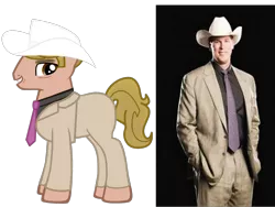 Size: 1600x1200 | Tagged: safe, artist:kuren247, banned from derpibooru, deleted from derpibooru, derpibooru import, ponified, ponified:john bradshaw layfield, unofficial characters only, pony, pony creator, clothes, comparison, hat, necktie, sports, suit, wrestling, wwe