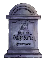 Size: 333x454 | Tagged: safe, artist:ponykillerx, banned from derpibooru, deleted from derpibooru, derpibooru import, twilight sparkle, a christmas carol, beavis and butthead, blackletter, gravestone, implied death, parody of a parody, virgin