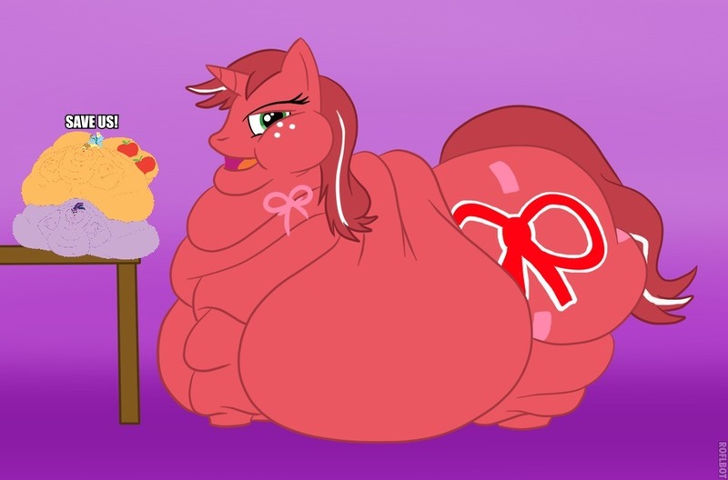 Size: 960x634 | Tagged: suggestive, banned from derpibooru, deleted from derpibooru, derpibooru import, edit, applejack, rainbow dash, twilight sparkle, oc, blob, fat, implied vore, lordryu fat edit, morbidly obese, obese