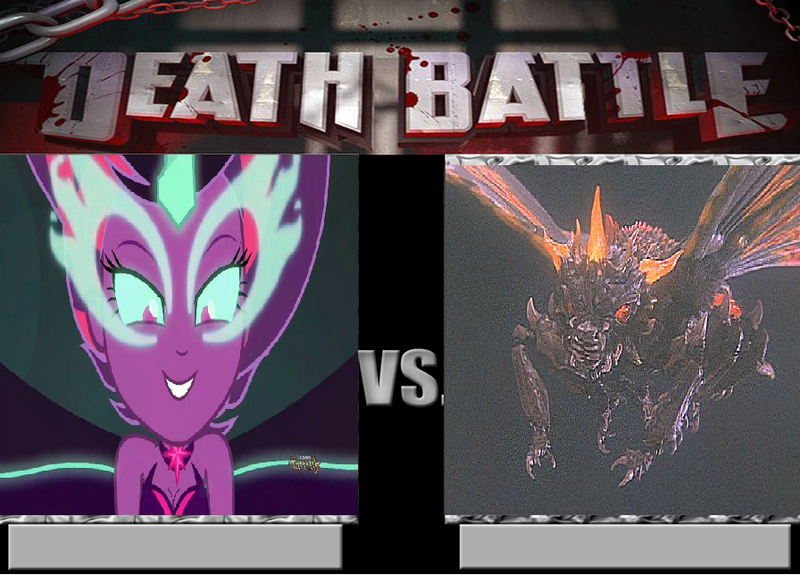 Size: 896x644 | Tagged: safe, banned from derpibooru, deleted from derpibooru, derpibooru import, twilight sparkle, equestria girls, battra, death battle, exploitable meme, godzilla, meme, midnight sparkle