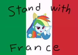 Size: 662x465 | Tagged: safe, banned from derpibooru, deleted from derpibooru, derpibooru import, rainbow dash, equestria girls, epic fail, fail, france, italian flag, italy, stand with paris, wrong, you had one job