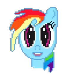 Size: 512x512 | Tagged: safe, artist:zacharynl, banned from derpibooru, deleted from derpibooru, derpibooru import, rainbow dash, bust, pixel art, portrait, solo, stare into your soul