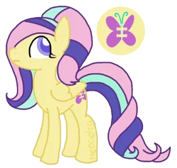 Size: 594x563 | Tagged: safe, artist:neoceltia, banned from derpibooru, deleted from derpibooru, derpibooru import, fluttershy, starlight glimmer, oc, oc:soft judgement, unofficial characters only, female, glimmershy, lesbian, magical lesbian spawn, offspring, shipping, shylight, solo