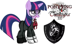 Size: 12348x7594 | Tagged: safe, artist:dimidiummorsumbra, banned from derpibooru, deleted from derpibooru, derpibooru import, twilight sparkle, absurd resolution, crossover, glasses, hellsing, sir integra, solo