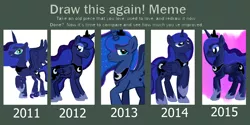 Size: 4000x2000 | Tagged: safe, artist:jbond, banned from derpibooru, deleted from derpibooru, derpibooru import, princess luna, comparison, draw this again, redraw, simple background, white background