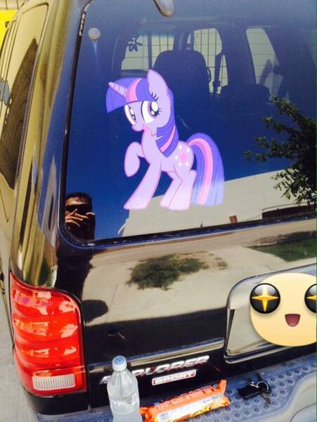 Size: 721x960 | Tagged: source needed, useless source url, safe, banned from derpibooru, deleted from derpibooru, derpibooru import, photographer:mr.sparkle, twilight sparkle, car, ford explorer, ford explorer sport, irl, photo