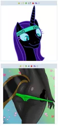 Size: 259x563 | Tagged: suggestive, artist:loveforletty64, artist:sketchmcreations, banned from derpibooru, deleted from derpibooru, derpibooru import, oc, oc:catrina, oc:nyx, alicorn, anthro, derpibooru, fanfic:past sins, alicorn oc, ass, butt, clothes, dock, exploitable meme, happy, headband, horn, juxtaposition, meme, meta, older, panties, smiling, underwear, wings