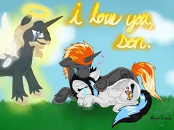 Size: 1604x1198 | Tagged: safe, artist:daringashia, banned from derpibooru, deleted from derpibooru, derpibooru import, oc, angelpony, couple, family