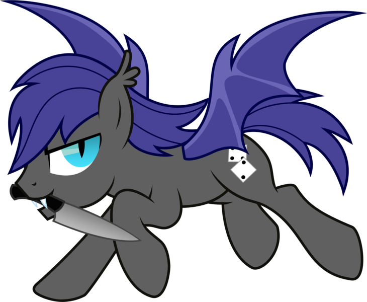 Size: 4265x3507 | Tagged: safe, artist:shootingstarajm, banned from derpibooru, deleted from derpibooru, derpibooru import, oc, oc:au hasard, unofficial characters only, bat pony, absurd resolution, knife, solo, vector