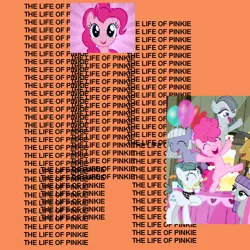 Size: 600x600 | Tagged: safe, banned from derpibooru, deleted from derpibooru, derpibooru import, cloudy quartz, igneous rock pie, limestone pie, marble pie, maud pie, pinkie pie, album cover, barn, happy, kanye west, music, party, pie family, rap, the life of pablo