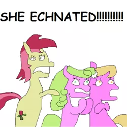 Size: 514x514 | Tagged: safe, artist:dellovan, banned from derpibooru, deleted from derpibooru, derpibooru import, daisy, flower wishes, lily, lily valley, roseluck, comic sans, digital art, flower trio, ms paint, sketch, stylistic suck