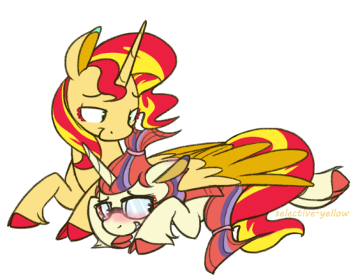 Size: 500x397 | Tagged: safe, artist:selective-yellow, banned from derpibooru, deleted from derpibooru, derpibooru import, moondancer, sunset shimmer, alicorn, alicornified, blushing, cuddling, curved horn, cute, embrace, female, horn, hug, lesbian, moonset, race swap, shimmerbetes, shimmercorn, shipping, simple background, snuggling, transparent background, unshorn fetlocks, winghug