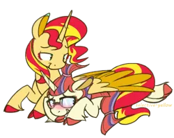 Size: 500x397 | Tagged: safe, artist:selective-yellow, banned from derpibooru, deleted from derpibooru, derpibooru import, moondancer, sunset shimmer, alicorn, alicornified, blushing, cuddling, curved horn, cute, embrace, female, horn, hug, lesbian, moonset, race swap, shimmerbetes, shimmercorn, shipping, simple background, snuggling, transparent background, unshorn fetlocks, winghug