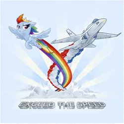 Size: 1200x1201 | Tagged: safe, artist:ponyshot, banned from derpibooru, deleted from derpibooru, derpibooru import, rainbow dash, pegasus, pony, aircraft, airplane dash, design, f/a-18 hornet, female, fighter, floppy ears, flying, jet, jet fighter, mare, plane, rainbow trail, shirt design, solo