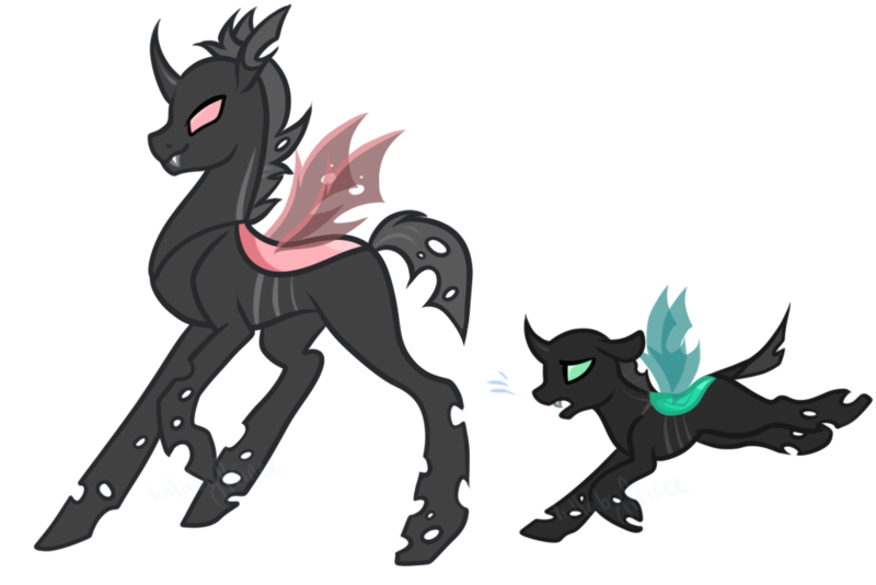 Size: 1024x683 | Tagged: safe, artist:lullabyprince, banned from derpibooru, deleted from derpibooru, derpibooru import, oc, oc:petiole, oc:reflect, unofficial characters only, changeling, nymph, changeling oc, simple background, transparent background