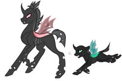 Size: 1024x683 | Tagged: safe, artist:lullabyprince, banned from derpibooru, deleted from derpibooru, derpibooru import, oc, oc:petiole, oc:reflect, unofficial characters only, changeling, nymph, changeling oc, simple background, transparent background