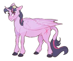 Size: 886x743 | Tagged: safe, artist:tegechu, banned from derpibooru, deleted from derpibooru, derpibooru import, twilight sparkle, twilight sparkle (alicorn), alicorn, classical unicorn, pony, unicorn, cloven hooves, female, flower, flower in hair, leonine tail, mare, simple background, solo, transparent background, unshorn fetlocks