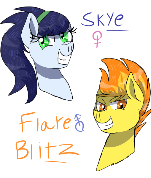 Size: 957x1129 | Tagged: safe, artist:haleythewerehog, banned from derpibooru, deleted from derpibooru, derpibooru import, soarin', spitfire, female, green eyes, male, rule 63, shipping, soarinfire, straight, uplifting, yellow eyes