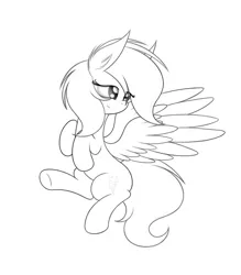 Size: 1400x1600 | Tagged: safe, artist:onlytheponies, banned from derpibooru, deleted from derpibooru, derpibooru import, rainbow dash, lineart, monochrome, simple background, solo, white background