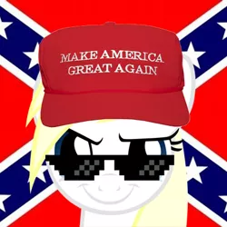 Size: 400x400 | Tagged: safe, banned from derpibooru, deleted from derpibooru, derpibooru import, oc, oc:aryanne, 8chan, butthurt ensues, confederate flag, deal with it, make america great again, nazi, politics, /pone/, united states