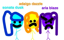 Size: 778x487 | Tagged: safe, banned from derpibooru, deleted from derpibooru, derpibooru import, adagio dazzle, aria blaze, sonata dusk, equestria girls, rainbow rocks, 1000 hours in ms paint, joke, quality, stylistic suck, the dazzlings