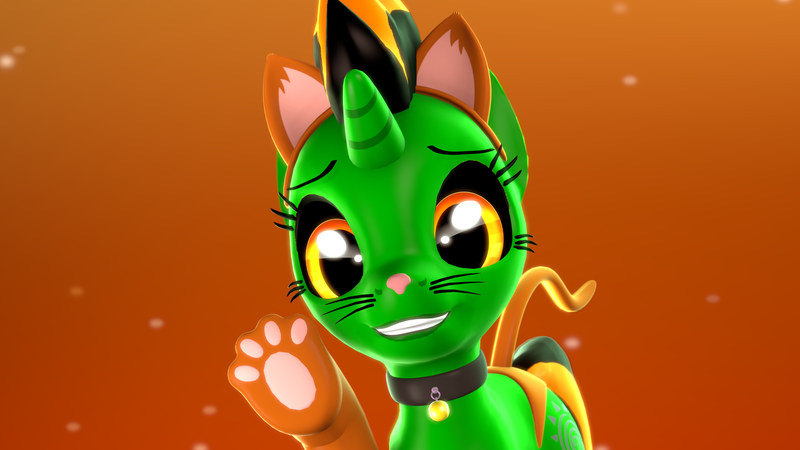 Size: 3840x2160 | Tagged: safe, artist:xppp1n, banned from derpibooru, deleted from derpibooru, derpibooru import, oc, oc:liebe funkeln, unofficial characters only, 3d, animal costume, black sclera, cat costume, clothes, costume, solo, source filmmaker