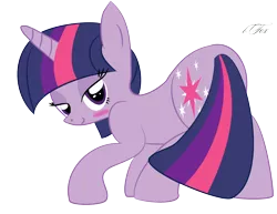 Size: 3000x2312 | Tagged: suggestive, artist:ifoxtrax, banned from derpibooru, deleted from derpibooru, derpibooru import, twilight sparkle, bedroom eyes, blushing, butt, covering, female, plot, simple background, solo, solo female, tail covering, transparent background, vector