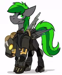 Size: 528x640 | Tagged: safe, artist:karl, artist:ralek, banned from derpibooru, deleted from derpibooru, derpibooru import, edit, oc, oc:karl, unofficial characters only, fallout equestria, armor, enclave, fallout, powered exoskeleton, recolor