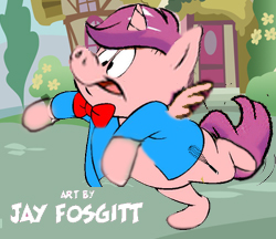 Size: 250x216 | Tagged: safe, artist:jay fosgitt, banned from derpibooru, deleted from derpibooru, derpibooru import, edit, oc, oc:porkamina, ponified, pony, comic drama, do not steal, idw drama, ponyville, porky pig