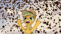 Size: 640x360 | Tagged: safe, artist:xppp1n, banned from derpibooru, deleted from derpibooru, derpibooru import, applejack, 3d, animated, apple, apple rain, faic, food, solo, source filmmaker, that pony sure does love apples