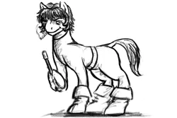 Size: 2400x1600 | Tagged: safe, artist:samnemus, banned from derpibooru, deleted from derpibooru, derpibooru import, ponified, cobra, pony, snake, 4chan, anime, black and white, cigar, grayscale, manga, monochrome, simple background, smoking, solo, space adventure cobra, white background