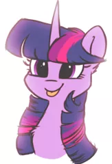 Size: 1001x1477 | Tagged: safe, artist:imarieu, banned from derpibooru, deleted from derpibooru, derpibooru import, twilight sparkle, :p, bust, cute, fluffy, portrait, simple background, smiling, solo, tongue out, twiabetes, white background