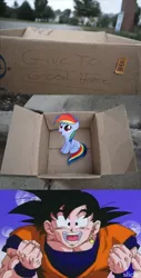 Size: 1323x2607 | Tagged: safe, banned from derpibooru, deleted from derpibooru, derpibooru import, rainbow dash, fanfic:my little dashie, dashie meme, dragon ball, dragon ball z, exploitable meme, goku, good people finding dash meme, image, jpeg, meme, obligatory pony