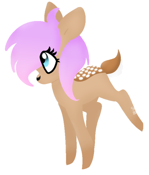 Size: 571x673 | Tagged: safe, artist:prettyboyace, banned from derpibooru, deleted from derpibooru, derpibooru import, oc, oc:bokkie, unofficial characters only, deer, deer pony, original species, cute, looking up, raised leg, simple background, solo, transparent background