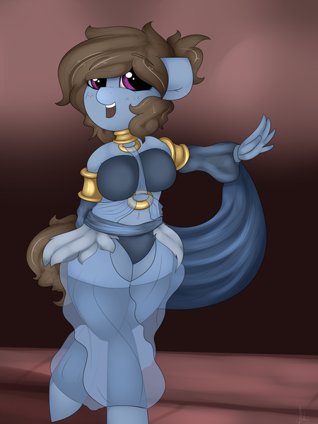 Size: 3000x4000 | Tagged: suggestive, artist:interesting-brushy, banned from derpibooru, deleted from derpibooru, derpibooru import, oc, oc:viola, unofficial characters only, anthro, unguligrade anthro, belly button, belly dancer, breasts, dancer, dancing, female, image, midriff, png, solo, solo female