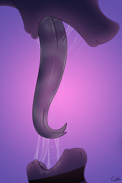 Size: 2000x3000 | Tagged: questionable, artist:microdude87, banned from derpibooru, deleted from derpibooru, derpibooru import, queen chrysalis, oc, oc:cameron, blowjob, canon x oc, close-up, deepthroat, drool, french kiss, kissing, long tongue, open mouth, oral, shipping, tongue out