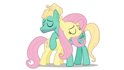 Size: 4267x2400 | Tagged: safe, artist:chebut, banned from derpibooru, deleted from derpibooru, derpibooru import, fluttershy, zephyr breeze, flutter brutter, absurd resolution, big sister, brother and sister, cute, eyes closed, female, hug, male, siblings, simple background, transparent background, vector