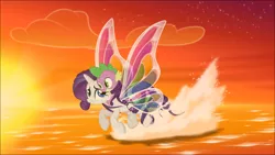 Size: 10000x5625 | Tagged: safe, artist:dimidiummorsumbra, banned from derpibooru, deleted from derpibooru, derpibooru import, rarity, spike, absurd resolution, female, glimmer wings, interspecies, male, shipping, sparity, straight, wings