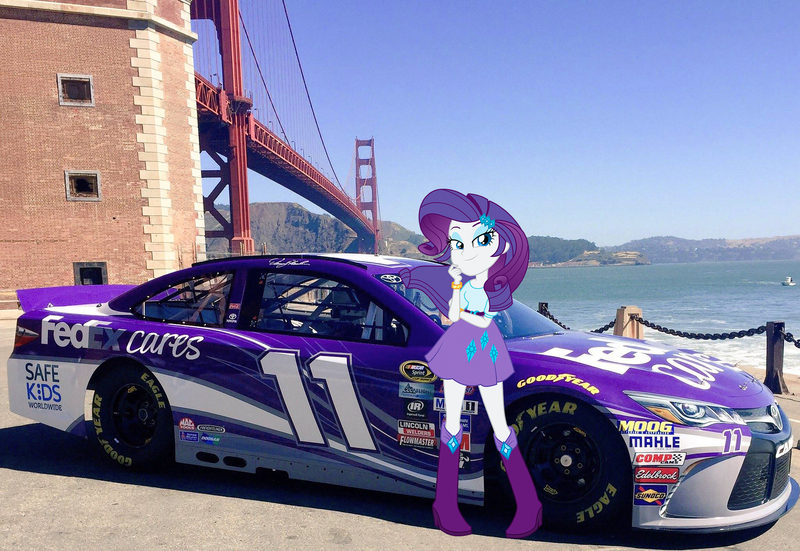 Size: 2048x1410 | Tagged: safe, banned from derpibooru, deleted from derpibooru, derpibooru import, rarity, equestria girls, car, denny hamlin, equestria girls in real life, nascar, photo, racecar, racing, solo, toyota