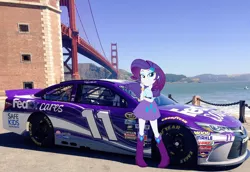 Size: 2048x1410 | Tagged: safe, banned from derpibooru, deleted from derpibooru, derpibooru import, rarity, equestria girls, car, denny hamlin, equestria girls in real life, nascar, photo, racecar, racing, solo, toyota