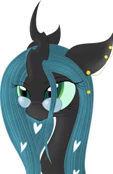 Size: 900x1386 | Tagged: safe, artist:ifoxtrax, banned from derpibooru, deleted from derpibooru, derpibooru import, queen chrysalis, bust, ear piercing, glasses, heart (organ), jewelry, organs, piercing, portrait, simple background, solo, transparent background
