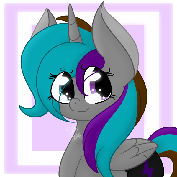 Size: 600x600 | Tagged: safe, artist:prettyboyace, banned from derpibooru, deleted from derpibooru, derpibooru import, oc, oc:wintereous flame, unofficial characters only, alicorn, pony, alicorn oc, cute, heterochromia, horn, smiling, wings