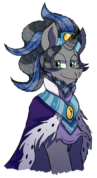 Size: 1024x1881 | Tagged: safe, artist:haleythewerehog, banned from derpibooru, deleted from derpibooru, derpibooru import, king sombra, broken horn, good king sombra, horn, solo